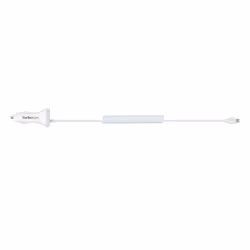 StarTech.com Chargeur Voiture Lightning avec Câble Spiralé - Chargeur Iphone 1m - Double Chargeur USB pour Telephones et Tablettes pour la Voiture - Chargeur Auto Blanc de 12W - Vue supplémentaire 7
