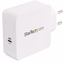 StarTech.com Chargeur Mural USB C - Chargeur USB C pour Ordinateur Portable 60W PD - Câble de 2m - Adaptateur Secteur Universel Compact Type C - Dell XPS/Lenovo X1 Carbon/HP EliteBook/MacBook - USB Certifié IF/CE