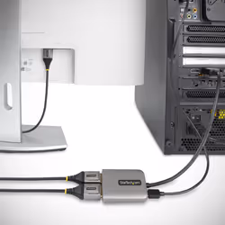StarTech.com Répartiteur DisplayPort 1.4 pour Deux Moniteurs, Adaptateur DisplayPort vers 2x DP pour Plusieurs Moniteurs, Hub MST pour Ordinateur 5K 60Hz, Câble Extra-Long Intégré - Windows Uniquement - Vue supplémentaire 8