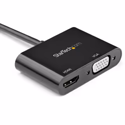 StarTech.com Adaptateur DisplayPort vers HDMI VGA - Dongle Convertisseur Numérique Multiport Actif Vidéo d'Écran DP 1.2 Mâle vers HDMI 2.0 4K 60 Hz VGA Femelle pour PC/CG