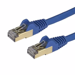 StarTech.com Cordon de raccordement CAT6a - 7,5 m - Sans crochet - Câble patch RJ45 - Bleu, 7,5 m, Cat6a, U/FTP (STP), RJ-45, ...