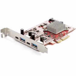 StarTech.com Carte PCI Express USB 4 Ports - Carte d'Extension PCIe USB 10Gbps avec 2 Controlleurs - 2x USB-C &amp; 2x USB-A  ...