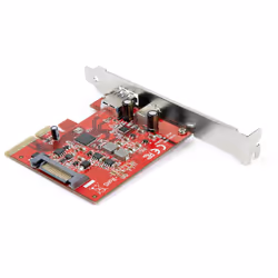 StarTech.com Carte PCIe à 2 ports - USB-A et USB-C, 10 Gbps - Adaptateur de carte contrôleur hôte PCI Express Type C / A USB 3.2 Gen 2 - Carte d'extension d'extension PCIe USB 3.2 Gen 2 - Windows, macOS, Linux