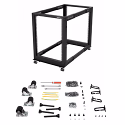 StarTech.com Rack Serveur Mobile 15U 4 Poteaux, Rack Réseau 19" 4 Poteaux avec Roulettes, Rack Roulant avec Profondeur Ajustable pour PC/AV/Données/Informatique - Roulettes, Pieds de nivellement ou Fixation au Sol - Vue supplémentaire 7
