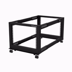 StarTech.com Rack Serveur Mobile 8U à 4 Montants, Rack Réseau 19" avec Roulettes, Rack Roulant avec Profondeur Ajustable pour ...