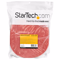 StarTech.com Ruban Auto Agrippant - Rouleau de 30,5 m pour Gestion de Câbles - Ruban Auto-Agrippant - Attaches Câble Ajustables - Sangles de Gestion de Câbles Auto-agrippantes et Réutilisables - Rouge - Vue supplémentaire 4