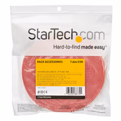 StarTech.com Ruban Auto Agrippant - Rouleau de 7,6 m pour Gestion de Câbles - Ruban Auto-Agrippant - Attaches Câble Ajustables - Sangles de Gestion de Câbles Auto-agrippantes et Réutilisables - Rouge - Vue supplémentaire 4