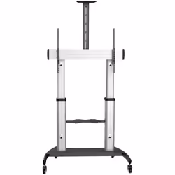 StarTech.com Support Téléviseur Mobile - Chariot Support Télé Robuste Écrans 60-100" 100kg - Support TV Écran Plat sur Pied Roulettes - Hauteur Réglable - Support Télévision Universel avec Étagères