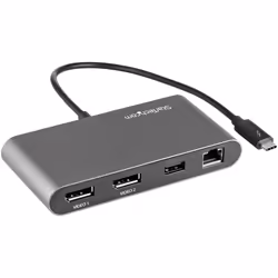 StarTech.com Mini Station d'Accueil Thunderbolt 3 - Dock Portable pour Deux Écrans avec DP 4K 60Hz, 1x hub USB-A (USB 3.0/5 G ...