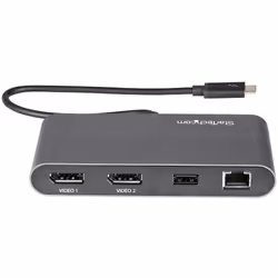 StarTech.com Mini Station d'Accueil Thunderbolt 3 - Dock Portable pour Deux Écrans avec DP 4K 60Hz, 1x hub USB-A (USB 3.0/5 Gbps), GbE - Câble de 28 cm - Adaptateur Multiport TB3 - Mac/Windows - Vue supplémentaire 4