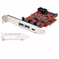 StarTech.com Carte PCI Express USB 5 Ports - Carte PCIe USB 3.2 Gen 2 (10Gbps) avec 1x USB-C & 2x USB-A - 1x IDC 2 Ports (Extension Connecteur Interne USB 5Gbps) - Carte Contrôleur USB C PCI Express - Vue supplémentaire 4