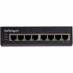 StarTech.com Switch Industriel PoE Gigabit 8 Ports - 30W - Repartiteur Power Over Ethernet - Switch PoE+ GbE Non Géré - Commutateur Réseau Gigabit Haute Puissance - IP-30/-40 °C à 75 °C
