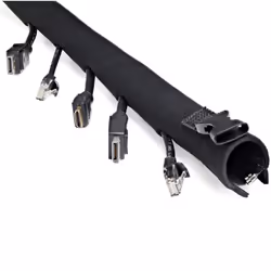 StarTech.com Housse Passe Câbles Néoprène 1m - Fermeture Éclair et Boucle - Diamètre 3cm - Protection Câbles Ordinateur/Alimentation/Réseau/AV - Housse Passe Câbles Flexible - Noir