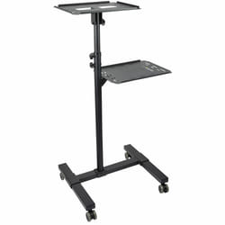 StarTech.com Table Vidéoprojecteur et Ordinateur Portable - Support Projecteur Robuste (2 Étagères; max. 10kg chacune) - Ajustable en Hauteur - Chariot Présentation Mobile - Roues Vérouillables