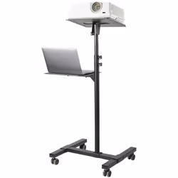 StarTech.com Table Vidéoprojecteur et Ordinateur Portable - Support Projecteur Robuste (2 Étagères; max. 10kg chacune) - Ajustable en Hauteur - Chariot Présentation Mobile - Roues Vérouillables