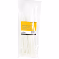 StarTech.com Colliers de Serrage 25 cm Blancs - Largeur 4 mm - Diam. faisceau 68 mm - Résistance traction 22 kg - Fermeture glissière autobloquante nylon avec pointe incurvée - 94V-2/UL - 100 pcs - Vue supplémentaire 6