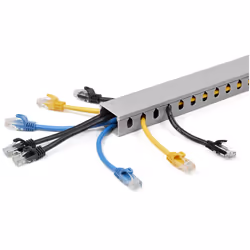 StarTech.com Chemin de Câbles PVC avec Couvercle - 38mm W x 25mm H - Longueur 2m - Slots Parallels 8mm, Goulotte Cache Câble Murale Câble Réseau PVC, max. 20 câbles, Homologué UL