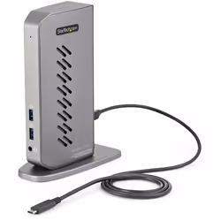 StarTech.com Dock USB-C USB-A - Station d'Accueil USB 3.0 Hybride Universelle pour PC Portable USB-C ou USB-A - Double Écran 4K 60Hz HDMI/DisplayPort - 6x USB-A, GbE - USB 3.1 Gen 1 - Windows/Mac - Vue supplémentaire 5