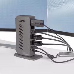 StarTech.com Dock USB-C USB-A - Station d'Accueil USB 3.0 Hybride Universelle pour PC Portable USB-C ou USB-A - Double Écran 4K 60Hz HDMI/DisplayPort - 6x USB-A, GbE - USB 3.1 Gen 1 - Windows/Mac - Vue supplémentaire 7