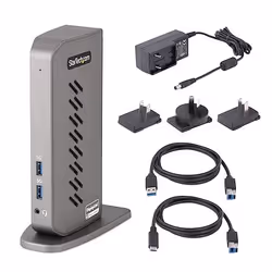 StarTech.com Dock USB-C USB-A - Station d'Accueil USB 3.0 Hybride Universelle pour PC Portable USB-C ou USB-A - Double Écran 4K 60Hz HDMI/DisplayPort - 6x USB-A, GbE - USB 3.1 Gen 1 - Windows/Mac - Vue supplémentaire 9