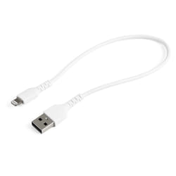 StarTech.com Câble USB-A vers Lightning Blanc Robuste 30cm - Câble de Charge/Synchronisation de Type A vers Lightning en Fibre Aramide - iPad/iPhone 12 - Certifié Apple MFi