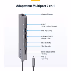 StarTech.com DKT30CHSDPD1 station d'accueil Avec fil USB 3.2 Gen 1 (3.1 Gen 1) Type-C Noir, Gris - Vue supplémentaire 7