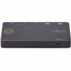 StarTech.com Switch KVM Hybride 2 Ports USB-A + HDMI & USB-C - Écran Unique HDMI 2.0 4K 60Hz - Commutateur KVM Compact HDMI Desktop et/ou Laptop - Alimenté par Bus USB - Compatible Thunderbolt 3