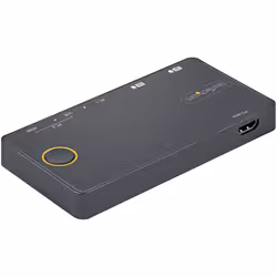 StarTech.com Switch KVM Hybride 2 Ports USB-A + HDMI & USB-C - Écran Unique HDMI 2.0 4K 60Hz - Commutateur KVM Compact HDMI Desktop et/ou Laptop - Alimenté par Bus USB - Compatible Thunderbolt 3 - Vue supplémentaire 4