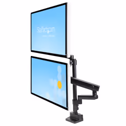 StarTech.com Support Double Écran PC - Bras Double Moniteur VESA - 32" 8kg - Empilables Verticalement - Porte 2 Écrans Hauteur Réglable/Articulé - Fixation Pince/œillet - Vue supplémentaire 10