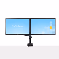 StarTech.com Support Double Écran PC - Bras Double Moniteur VESA - 32" 8kg - Empilables Verticalement - Porte 2 Écrans Hauteur Réglable/Articulé - Fixation Pince/œillet