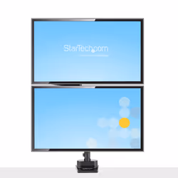StarTech.com Support Double Écran PC - Bras Double Moniteur VESA - 32" 8kg - Empilables Verticalement - Porte 2 Écrans Hauteur Réglable/Articulé - Fixation Pince/œillet - Vue supplémentaire 5