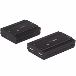 StarTech.com Hub USB 2.0 sur Câble Ethernet CAT5e/CAT6 Unique (RJ45) - 4 Ports - 100m - Concentrateur Extension USB - Boitier Métal - Alimentation Externe - 480 Mbps