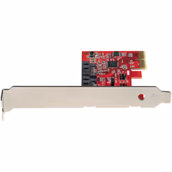 StarTech.com Carte PCI Express SATA 2 ports - Carte Contrôleur PCIe SATA - 6Gbps - ASM1166 SATA-Raid - Convertisseur PCI Express 2.0 vers SATA - Connecteurs SATA Empilés - Carte d'Extension SATA