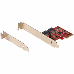 StarTech.com Carte PCI Express SATA 2 ports - Carte Contrôleur PCIe SATA - 6Gbps - ASM1166 SATA-Raid - Convertisseur PCI Express 2.0 vers SATA - Connecteurs SATA Empilés - Carte d'Extension SATA - Vue supplémentaire 9