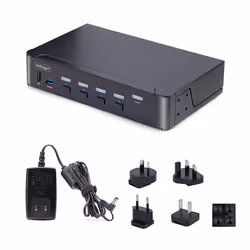 StarTech.com Switch KVM DisplayPort 4 Ports - 8K 60H/4K 144Hz, Écran Unique, DisplayPort 1.4, 2 Ports USB 3.0, 4x USB 2.0 HID, Commutateur KVM, Commutation par Bouton-Poussoir, Conforme TAA - Indépendant de l'OS - Vue supplémentaire 6