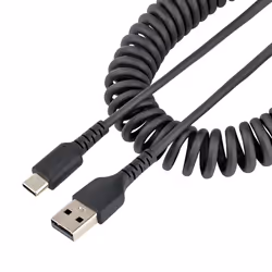 StarTech.com Câble USB vers USB-C de 50cm - Cordon USB USB-C Enroulé à Usage Intensif - Câble USB-A vers USB-C en Fibre Arami ...
