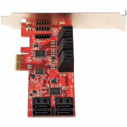 StarTech.com Carte PCI Express SATA 10 ports - Carte Contrôleur PCIe SATA - 6Gbps - ASM1166 Non-Raid - Convertisseur PCI Express 2.0 vers SATA - Connecteurs SATA Empilés - Carte d'Extension SATA - Vue supplémentaire 4