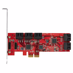 StarTech.com Carte PCI Express SATA 10 ports - Carte Contrôleur PCIe SATA - 6Gbps - ASM1166 Non-Raid - Convertisseur PCI Express 2.0 vers SATA - Connecteurs SATA Empilés - Carte d'Extension SATA - Vue supplémentaire 6