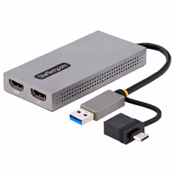 StarTech.com Adaptateur USB vers Double HDMI - USB A/C vers 2 Écrans HDMI (1x 4K30Hz, 1x 1080p) - Dongle Intégré USB-A vers C ...