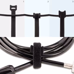 StarTech.com Attaches de Câbles Auto-Agrippantes de 15cm - Lot de 50 - Noir - Attache Câble Adhésif Réutilisable - Bande Auto-Agrippante pour Cable Management - Réglables et Flexibles - Serre-Câble Adhésif - Vue supplémentaire 5