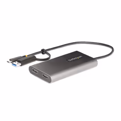StarTech.com Adaptateur USB-C vers Double HDMI - USB-C ou A vers 2x HDMI - 4K 60Hz - 100W Power Delivery Pass-Through - Adapt ...