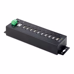 StarTech.com Hub USB 2.0 10 ports Industriel - Hub USB Robuste avec Protection ESD Niveau 4 - Hub USB-A Montable sur Mur/Bure ...