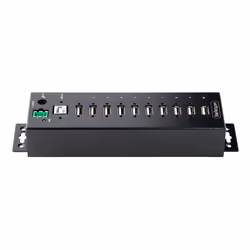 StarTech.com Hub USB 2.0 10 ports Industriel - Hub USB Robuste avec Protection ESD Niveau 4 - Hub USB-A Montable sur Mur/Bureau - Hub d'Extension USB avec ports Verrouillables - Hub USB Type-A - Concentrateur USB