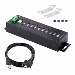 StarTech.com Hub USB 2.0 10 ports Industriel - Hub USB Robuste avec Protection ESD Niveau 4 - Hub USB-A Montable sur Mur/Bureau - Hub d'Extension USB avec ports Verrouillables - Hub USB Type-A - Concentrateur USB - Vue supplémentaire 7
