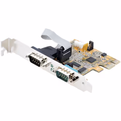 StarTech.com Carte Série PCI Express à 2 ports - Carte d'Extension Série PCIe vers RS232 (DB9) - Adaptateur PCIe avec UART 16 ...