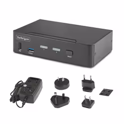 StarTech.com Switch KVM DisplayPort 2 Ports - 8K 60H/4K 144Hz, Écran Unique, DisplayPort 1.4, 2 Ports USB 3.0, 4x USB 2.0 HID, Commutateur KVM, Commutation par Bouton-Poussoir, Conforme TAA - Indépendant de l'OS - Vue supplémentaire 5