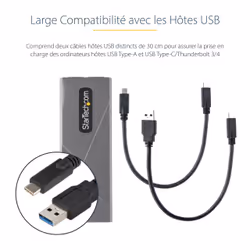 StarTech.com Boîtier Externe SSD M.2 NVMe/SATA - Boîtier Disque Dur SSD M.2 PCIe/SATA - Boîtier SSD M.2 - Boîtier pour SSD M.2 avec Câbles Hôtes USB-C et USB A - Boîtier M.2 NVMe Compatible 2230/2242/2260/2280 - Vue supplémentaire 11