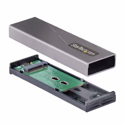 StarTech.com Boîtier Externe SSD M.2 NVMe/SATA - Boîtier Disque Dur SSD M.2 PCIe/SATA - Boîtier SSD M.2 - Boîtier pour SSD M.2 avec Câbles Hôtes USB-C et USB A - Boîtier M.2 NVMe Compatible 2230/2242/2260/2280