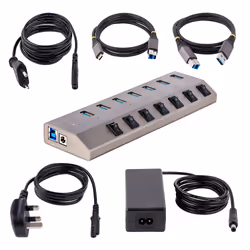 StarTech.com Hub USB-C avec Auto-Alimenté à 7 Ports - Hub USB Type C vers USB-A pour PC de Bureau/Portable - Hub USB 3.0 5Gbps avec Alimentation 7 Ports - Splitter USB 3.0 avec BC 1.2 - Vue supplémentaire 6