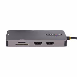 StarTech.com Adaptateur Multiport USB C - Vidéo Double HDMI 4K 60Hz - Hub USB-A 5 Gbps à 2 Ports, 100W Power Delivery Pass-Through, GbE, SD/Micro SD, Station d'Accueil/Mini Dock pour PC Portable, Câble 30cm
